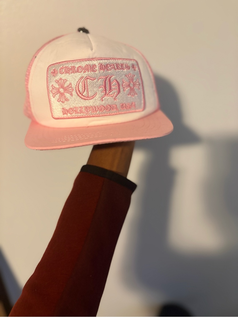 Chrome Hearts Pink & White Kids Trucker Cap